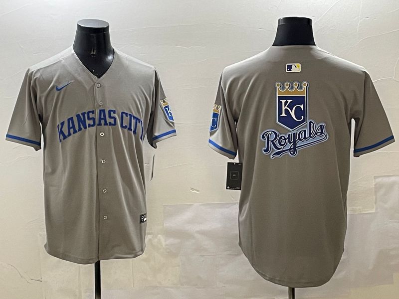 Men Kansas City Royals Blank Grey Game 2025 Nike MLB Jersey style 2->kansas city royals->MLB Jersey